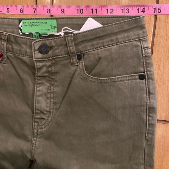 Free people Women’s Sandrine Rose Army Olive Green New size 27 virgin label - Picture 6 of 12